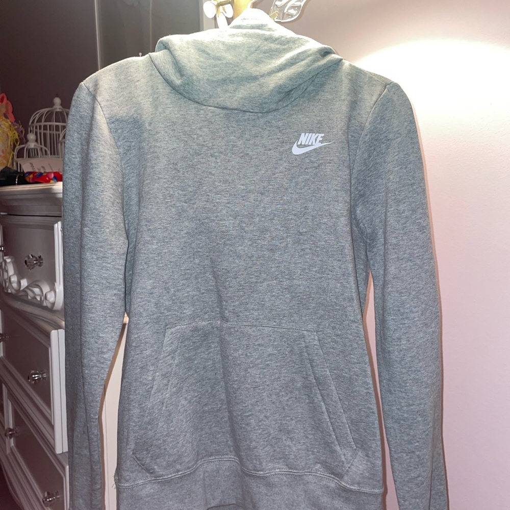 soft fluffy grey nike hoodie extra small